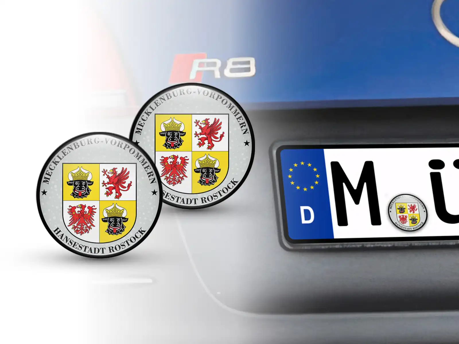 TÜV Kennzeichen-StickerHansestadt Rostock Nummernschild plakette